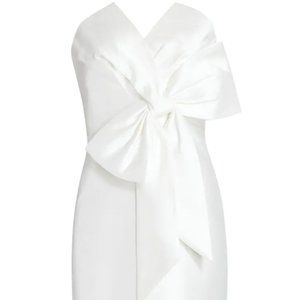 Badgley Mishka Sculpture Bow-Front Strapless Dress